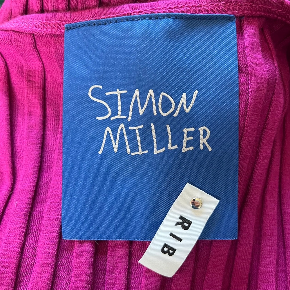 Simon Miller Rib Knit Maxi Dress Womens Medium Magenta Pink Scoop Neck Tank - Picture 3 of 6